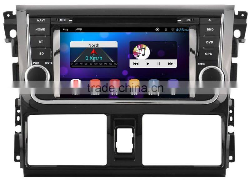 hotsale android 7 inch 2 din car DVD player for toyota vios 2014 connect to mobile