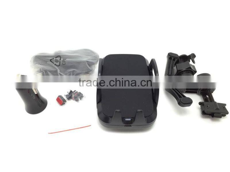 360 Degrees Rotating 3-coil Qi wireless Car Charger, Portable Car Battary Charger