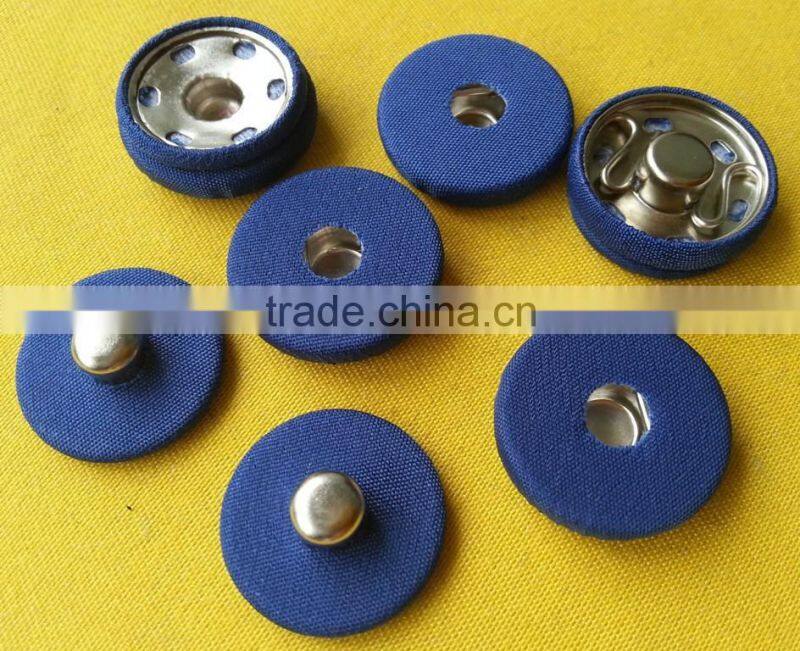 wholesale 20mm blue fabric covered metal garment snap button-- F1524