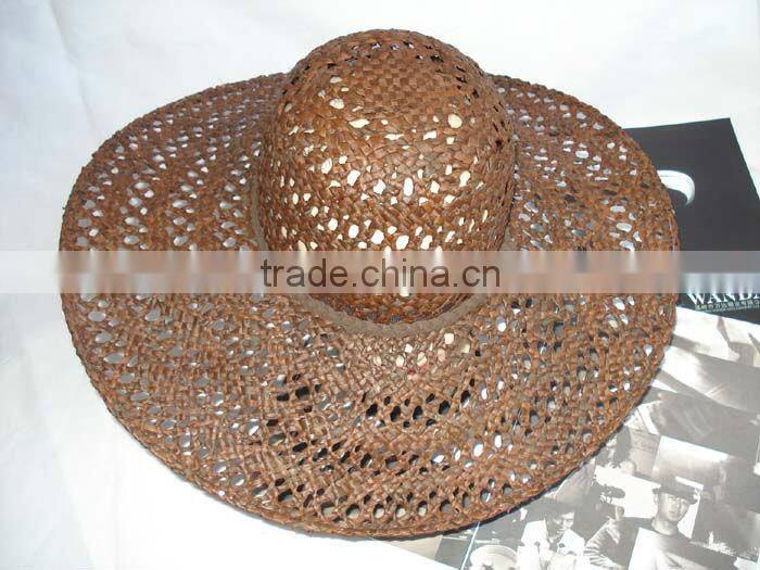 brown fashion raffia straw hat for lady