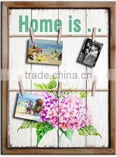 Decorative wood wall photo showing frame