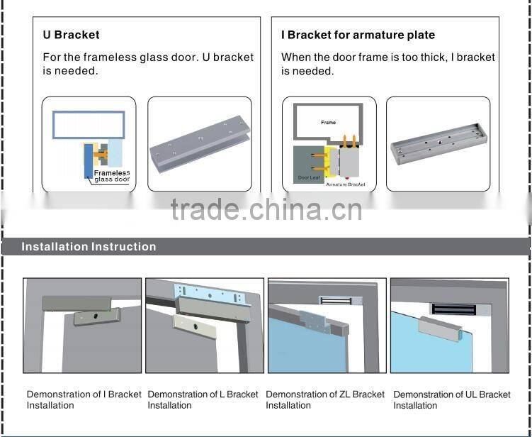 Double electric magnetic lock for wooden door, fireproof door, Holding Force: 180kg