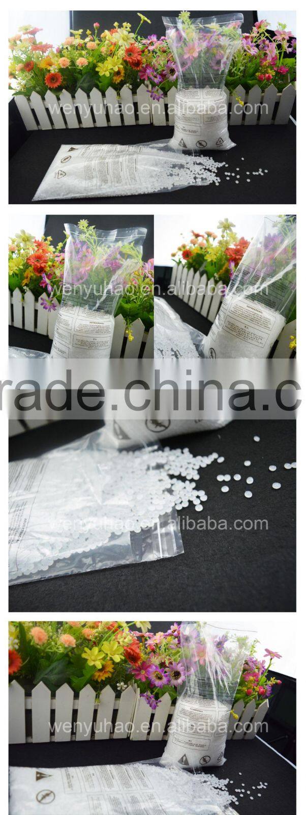 printed flat clear self adhesive strip Folding PE Bag with eight kinds of language high quality printing