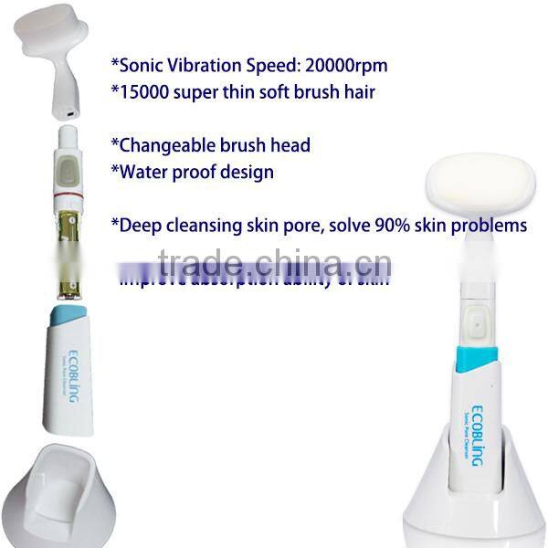 electronic facial brush with 20000rpm sonic vibration soft brush