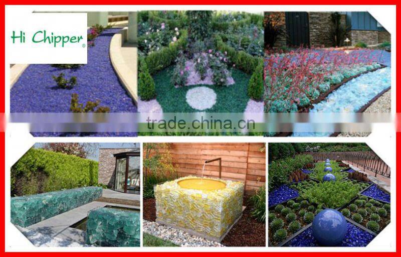 Ocean blue diamond shape decorative glass gem stone for fire pit