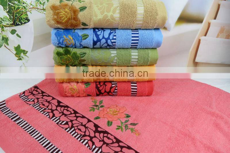 100% cotton 14s weak twist jacquard terry face towel bath towel