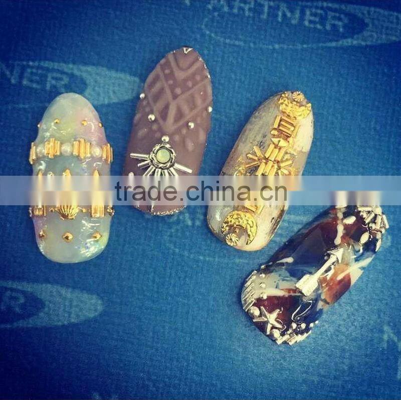 Gold & Silver Metal Nail Art Pipe Studs Hot New Nail Art Decoration