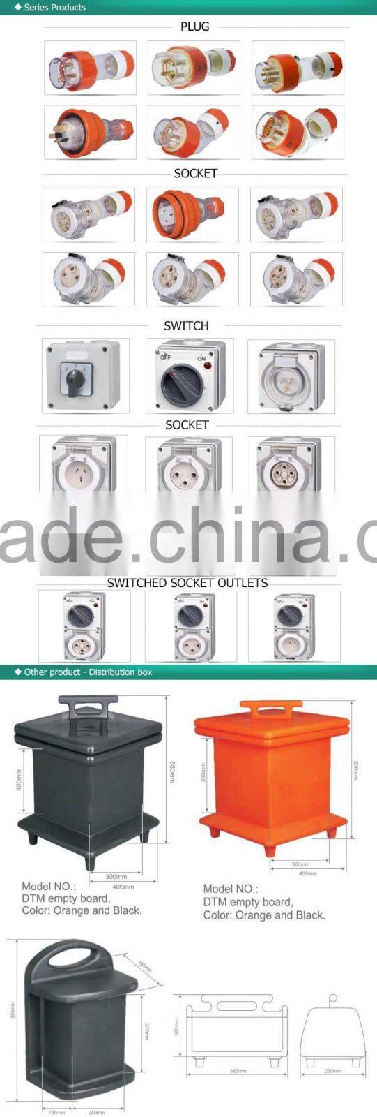 IP66 SAA Industrial Waterproof electrical Surface mount custom Switched socket outlets