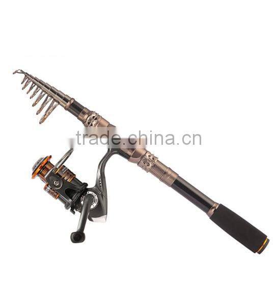 Spin Spinning Rod and Reel Combos Carbon Telescopic Fishing Rod with Reel Combo Sea Saltwater Freshwater Kit Fishing Rod Kit
