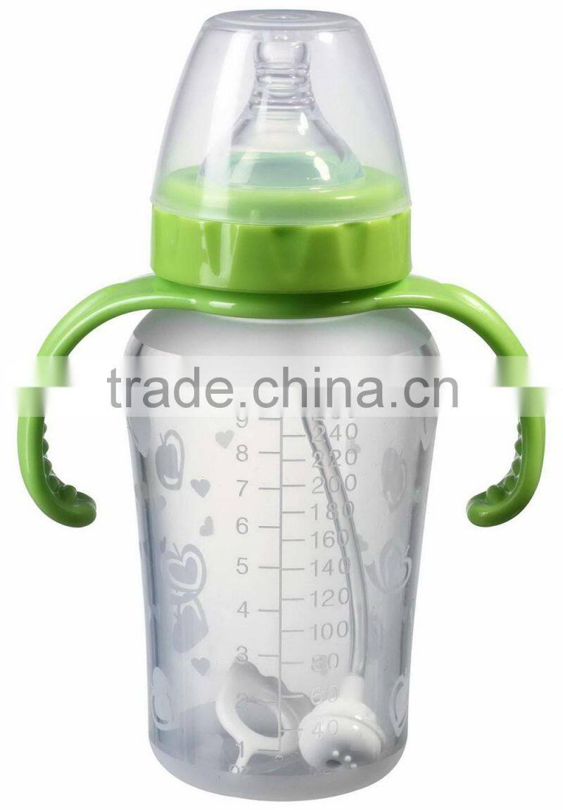 300ML wide neck silicone baby feeding bottle manufacturer