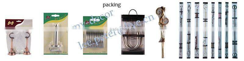 F119008 metal iron aluminium stainless steel brass plated plain twisted extensible telescopic window curtain poles rods pipes