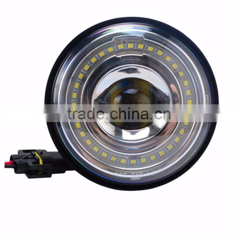 4.5 inch Harley LED Auxiliary Lights fog light Led Headlight With Angle Ayes / Auto DRL / Halo Fits Harley Davidso-n Motorcycles