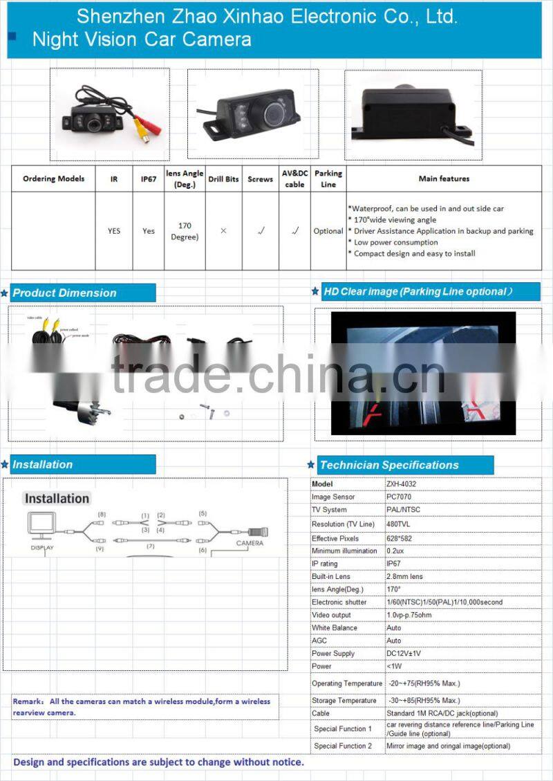 Car Rear View System. night vision car camera.waterproof Reversing Camera,car rear view system