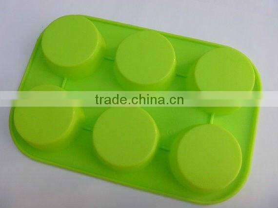 6-Cylinders Flexible engraved design Silicone Molds For Soap Candy Chocolate moon cake