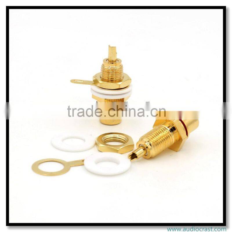 HIFI Audio OEM RCA Phono Chassis Panel Mount RCA female Socket Metal Connectors