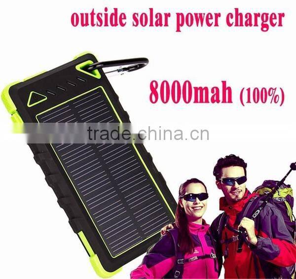 Factory price newest 8000mah, solar power bank, waterproof, cheapest