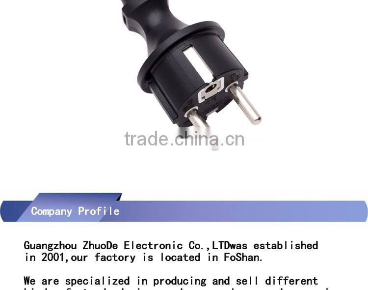 Power cord with American middle size plug socket