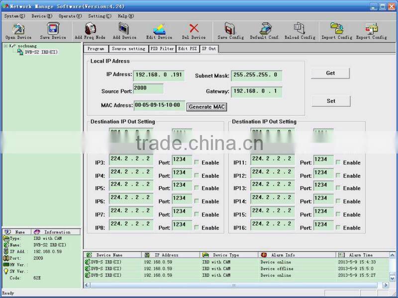 DVB-S2 Demodulator /DVB-S2 to IP Gateway