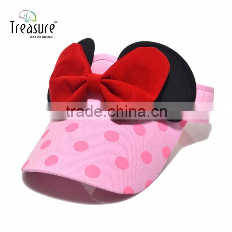custom hot selling comfortable rosette lovely girl baby visor hat
