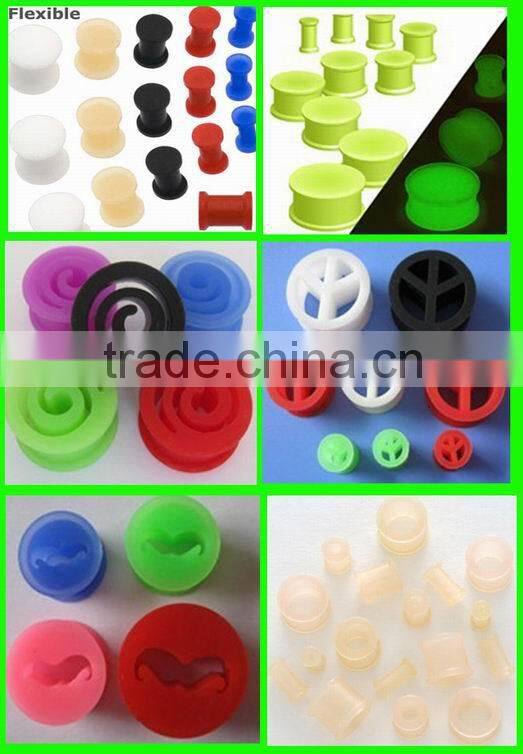 Fashion Silicone Jewelry Organic Tunnels