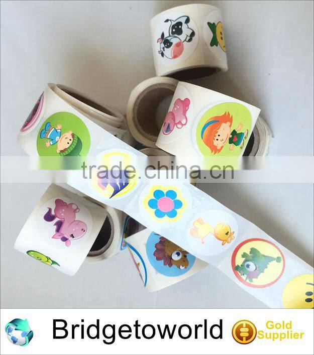 Factory supply custom sized and shaped laminated mini stickers by roll by sheet