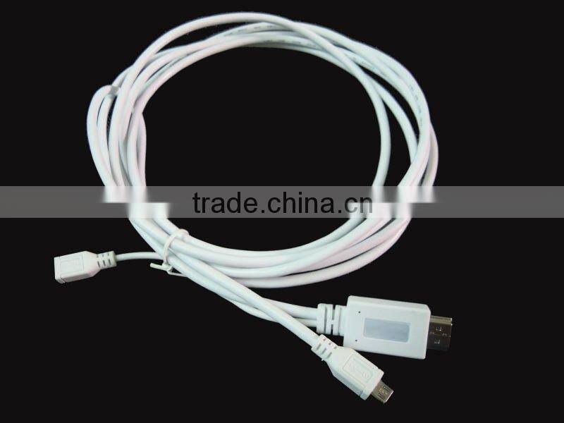 white MHL MIcro USB 5 pin to Female Cable
