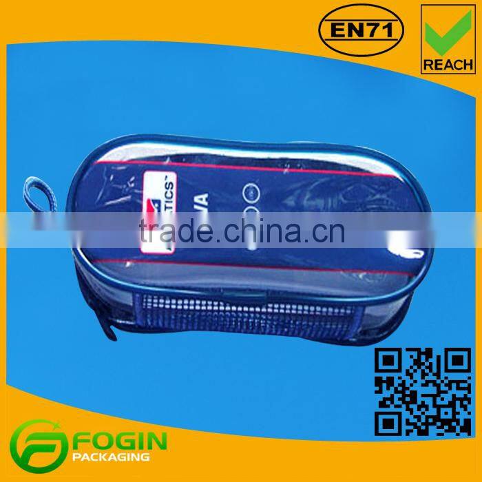 blue custom cosmetic pvc waterproof pouch