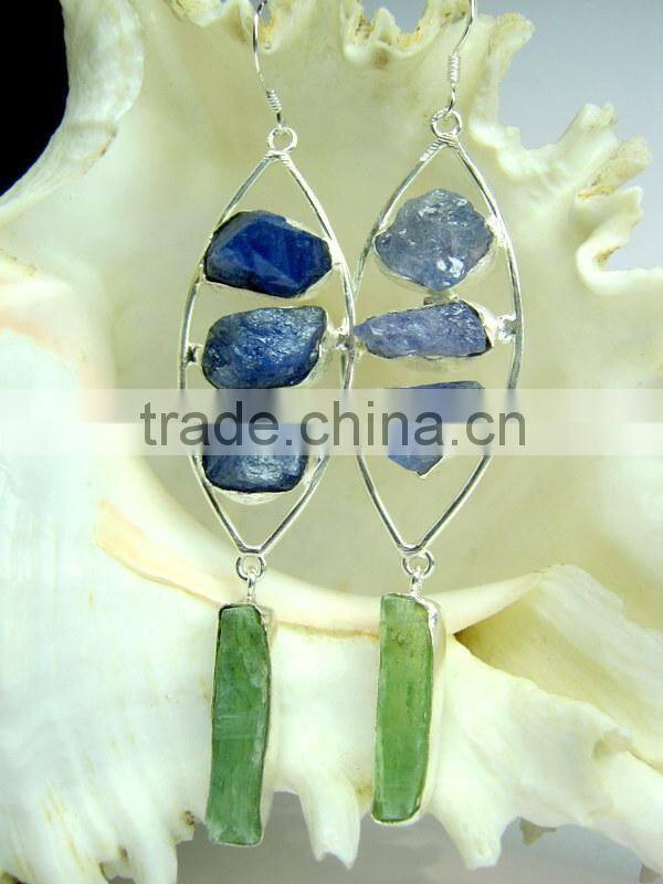 Smoky Quartz & Crystal Quartz Facet Gemstone Earrings, 925 Solid Sterling Silver Earring, Designer Two Stone Dangle Earrings