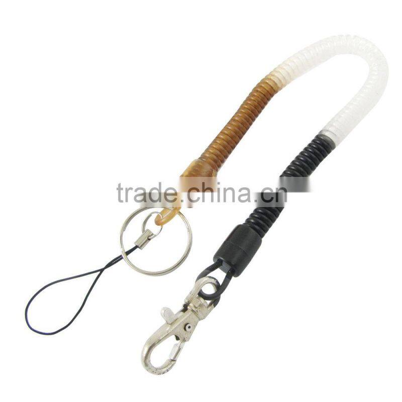 YIWU Factory Stretchy Spring Coiled Strap Lobster Clip Retractable Spiral Coil Cable/Tool Lanyard