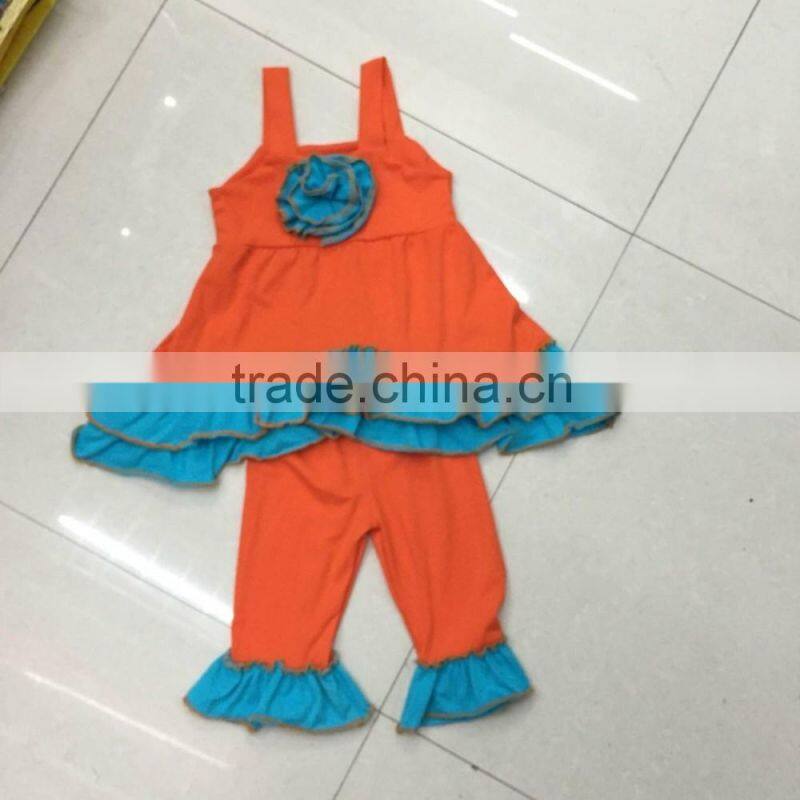 2016 Newly Made Sleeveless Qmilch Baby Girls Summer Fox Design Kids Boutique Outfit