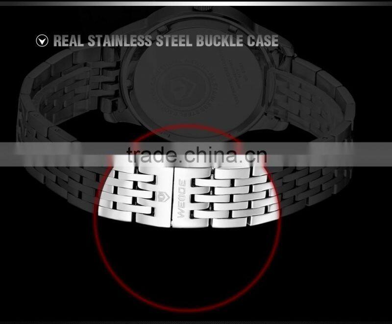 WEIDE full stainless steel wrist watch high quality quartz watches men