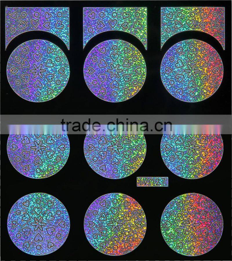 Round Shape Laser Silver Nail Polish Stencil