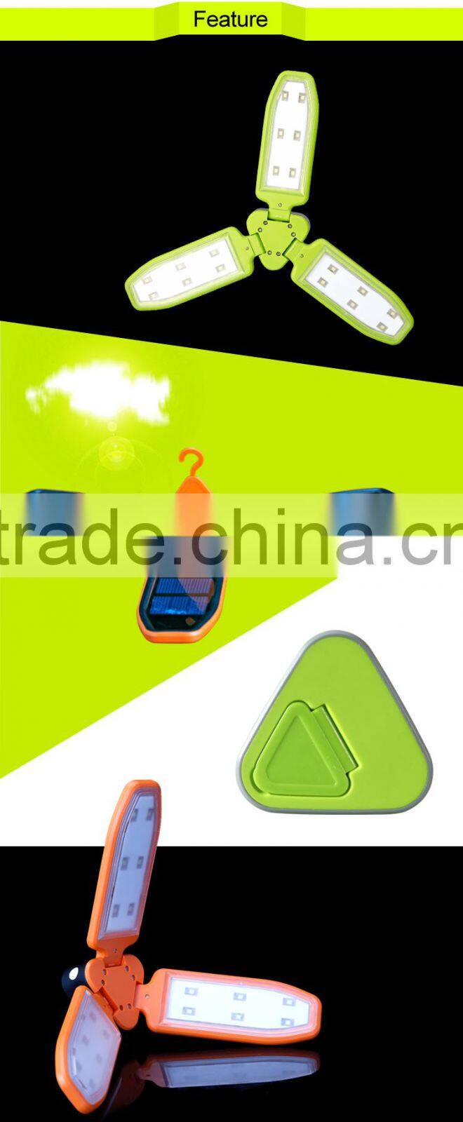Solar home lantern clover portable outdoor led camping lantern flashlight