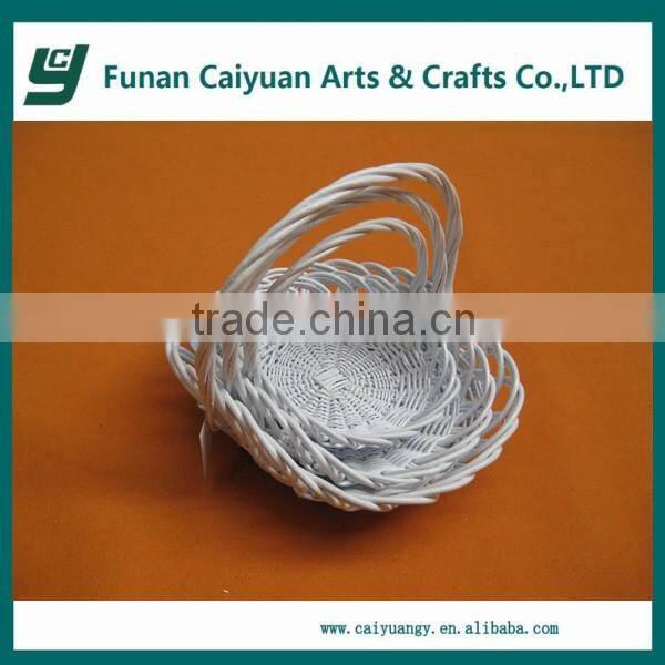 handmade natural willow wedding flower white wicker basket