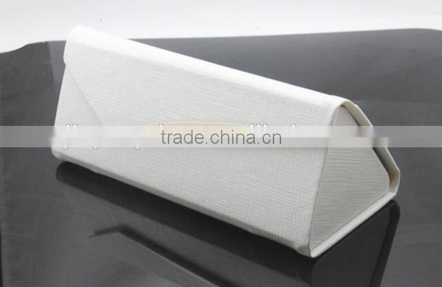 PU material trangle shape fashion foldable sunglasses case and save space for shipping