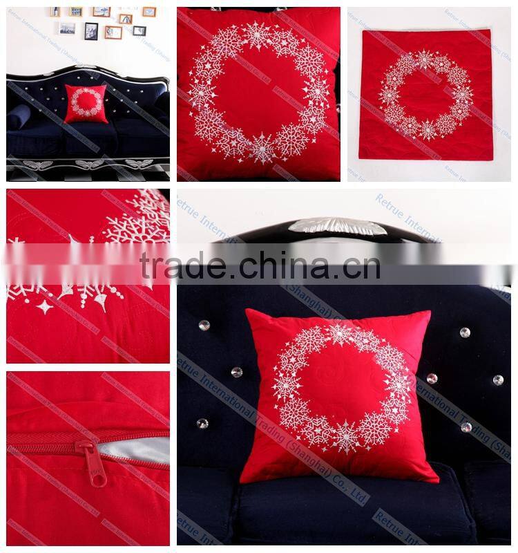 Embroidered Christmas Cushion Cover Modern Decorative Throw Pillows for Couch