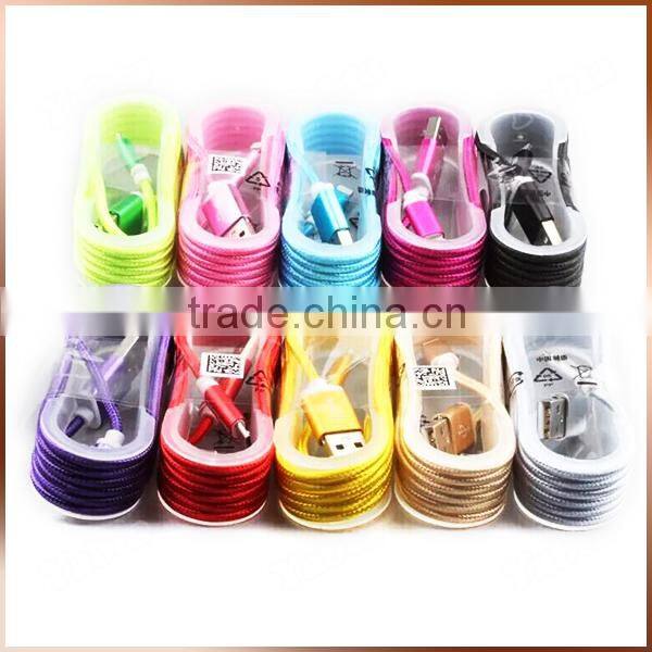 2015 New Aluminum Connector Braided IOS9 USB Sync Charging Cable For Iphone 6S