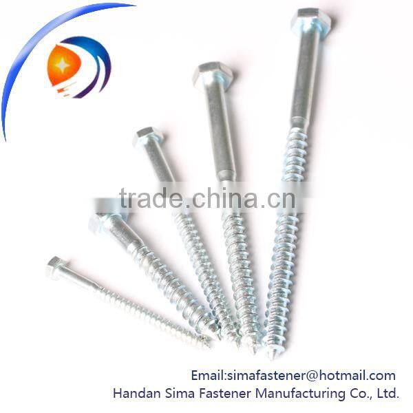 DIN571 Zinc plated Steel,Lag bolt, Hex Wood Screw,Hex lag screw