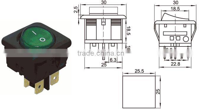 Rocker switch chzjcz for ship flashlight with light direct type circular rocker button