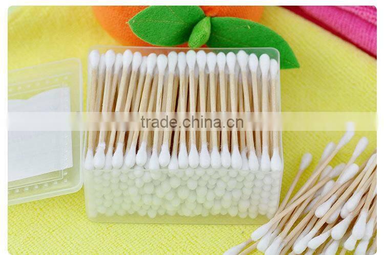 mini wooden cotton buds in ear