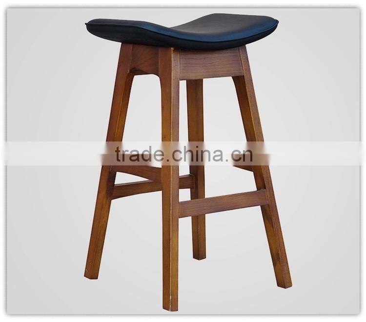 restaurant cafe black leather wood bistro chair