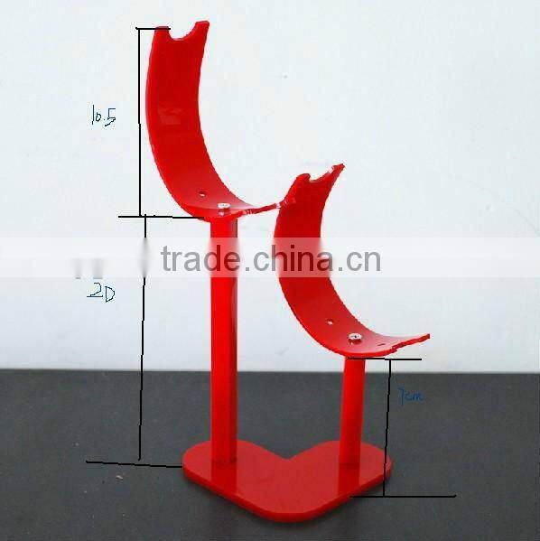acrylic double column shoe display stands & shelf racks