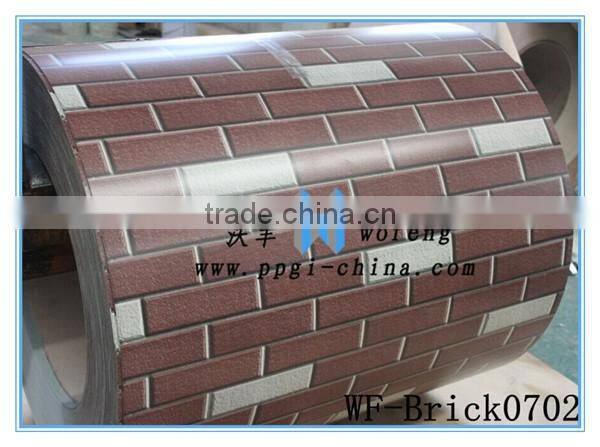 Prepainted galvanized steel / brick pattern prepainted PPGI steel sheet