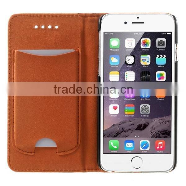 2015 Factory Price for iPhone 6 Leather case , Wallet Style Flip PU Leather Case for Apple iPhone 6
