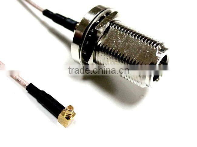 N BULKHEAD STRAIGHT JACK TO MMCX RIGHT ANGLE PLUG CABLE