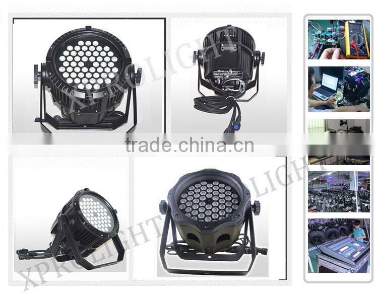 Waterproof ip64 3w par light 54pcs RGBW 4in1,led par light 3w