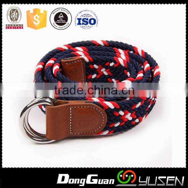 Custom-Made D Ring two tone Stretch Belts For Men