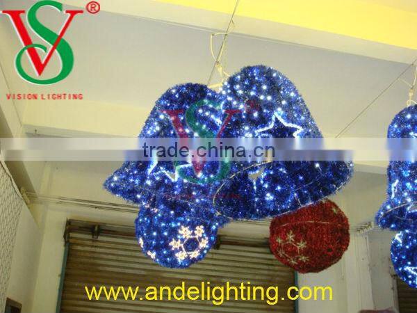 High quality garland double bells LED 3D motif light Christmas light
