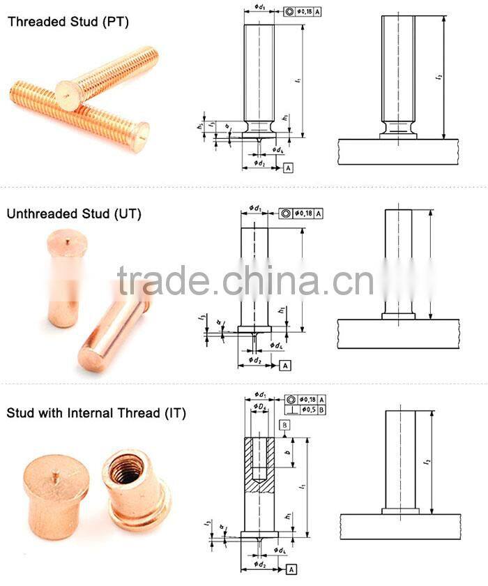 Long Reduced Base Capacitor Discharge Stud Screw