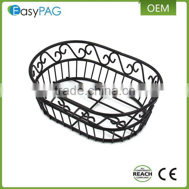 Factory manufacture scroll shape metal wire home kitchen bread basket